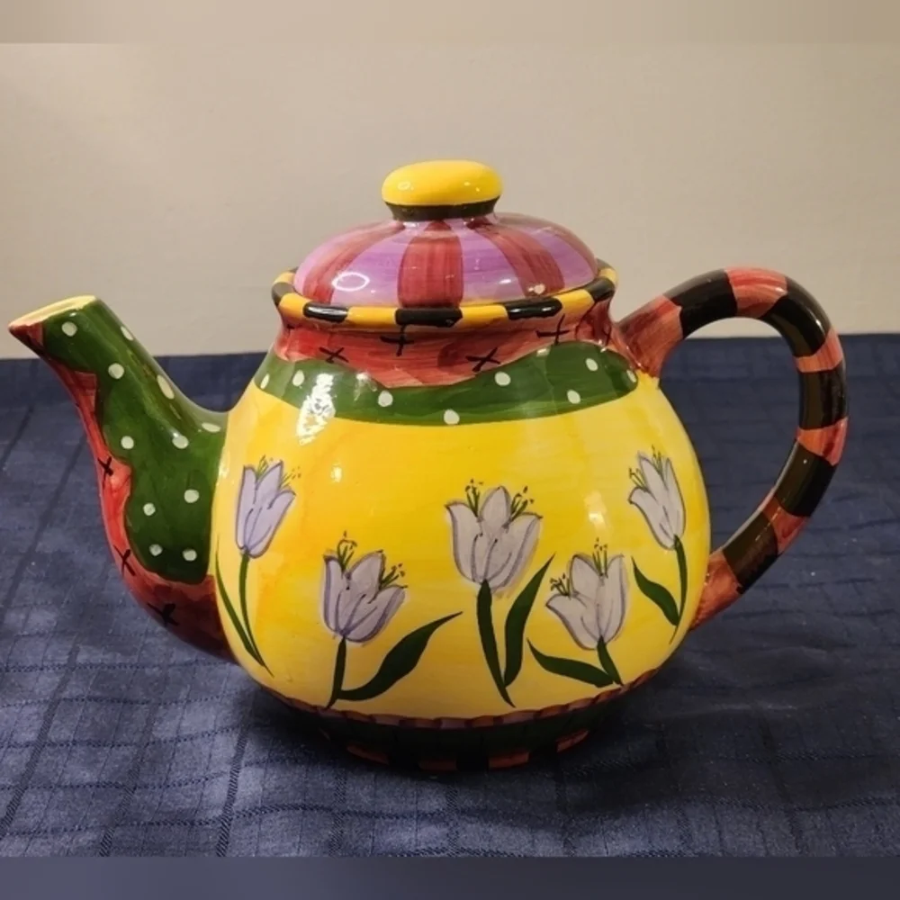 Vintage Milson and‎ Louis Hand Painted Ceramic Tea Pot Floral Design